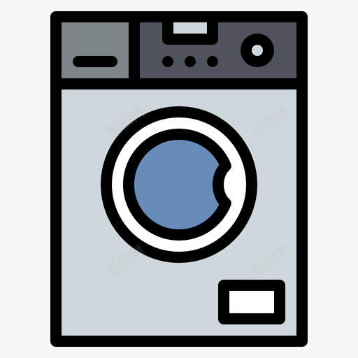 洗衣机家用电器21线性颜色图标svg_新图网 https://ixintu.com 家用电器 洗衣机 线性 颜色