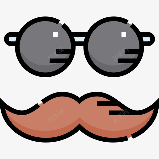 眼镜movember12线性颜色图标svg_新图网 https://ixintu.com movember 眼镜 线性 颜色