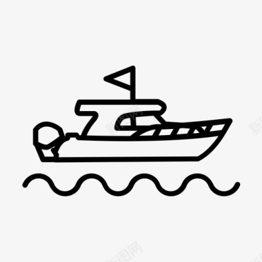摩托艇港口帆船图标图标