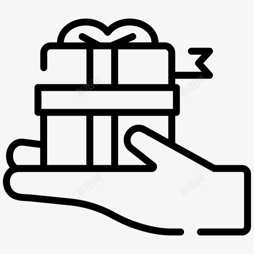 礼物生日盒子图标svg_新图网 https://ixintu.com 万圣节 惊喜 生日 盒子 礼物