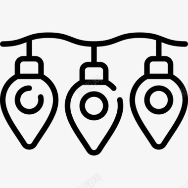 灯具圣诞装饰4线性图标图标