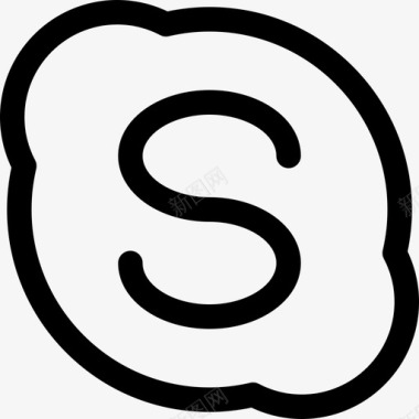 Skype社交网络25线性图标图标