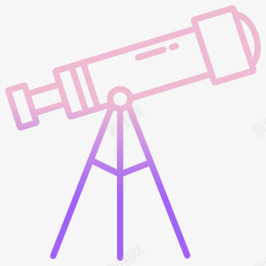望远镜科学技术4轮廓梯度图标图标