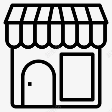 商店商业生态系统2线性图标图标