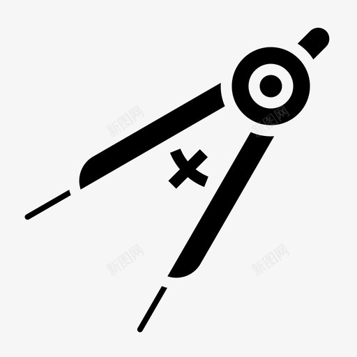 指南针文具和办公室18填充图标svg_新图网 https://ixintu.com 办公室 填充 指南针 文具