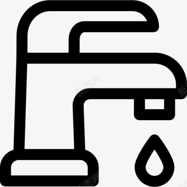 水龙头浴室65线性图标图标