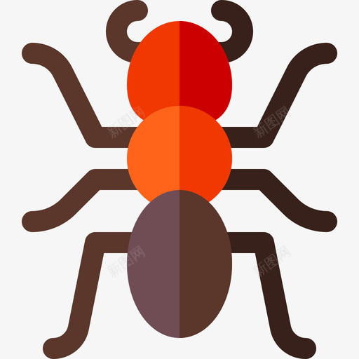 蚂蚁动物84扁平图标svg_新图网 https://ixintu.com 动物 扁平 蚂蚁