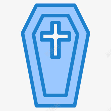 棺材万圣节181蓝色图标图标