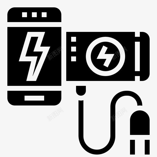 充电电池电源图标svg_新图网 https://ixintu.com 充电电池 字形 小工 工具 手机 无线 智能 电源