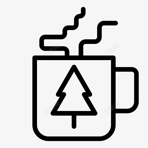 咖啡杯饮料热的图标svg_新图网 https://ixintu.com 咖啡杯 圣诞 早上 概要 热的 饮料