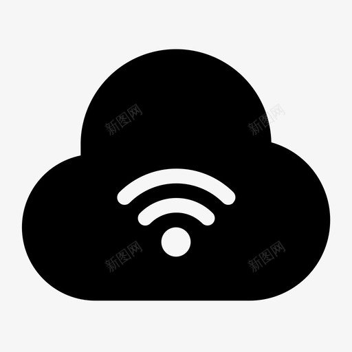 云wifi连接互联网图标svg_新图网 https://ixintu.com wifi 互联网 技术 标志 标志符 符号 网络 连接