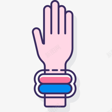 手镯电子舞曲线性颜色图标图标