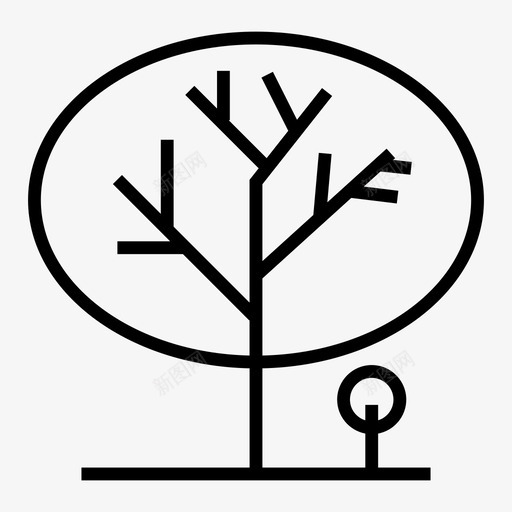 树植物学花园图标svg_新图网 https://ixintu.com 园艺 树线 植物学 自然 花园