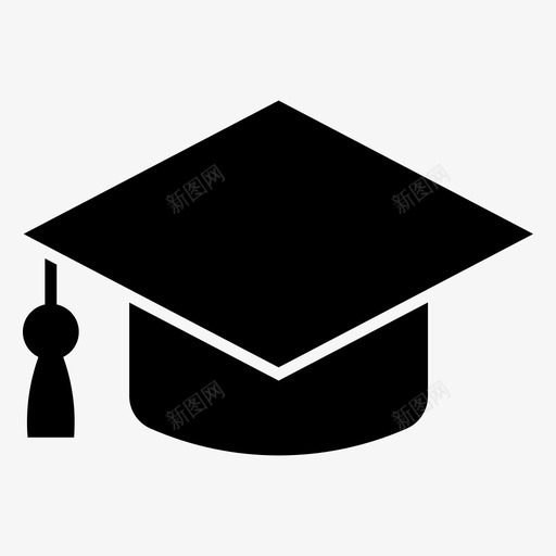 毕业帽帽子学位图标svg_新图网 https://ixintu.com 学位 学历 学校 帽子 毕业