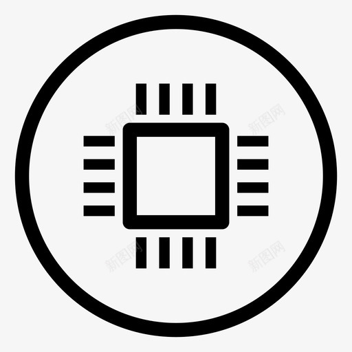 微芯片计算机硬件图标svg_新图网 https://ixintu.com 处理器 技术 硬件 芯片 计算机