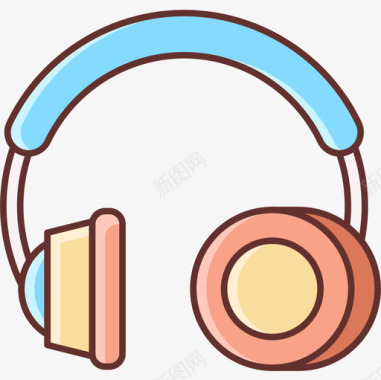 耳机音乐104线性颜色图标图标