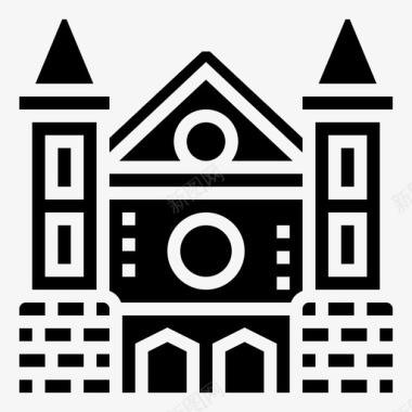教堂建筑城堡图标图标