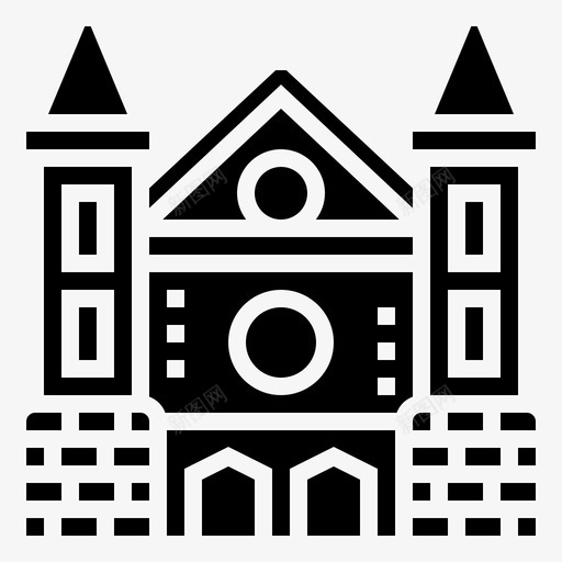 教堂建筑城堡图标svg_新图网 https://ixintu.com 城堡 城市 大教堂 小教 广场 建筑 教堂