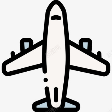 飞机车辆和运输4线颜色图标图标