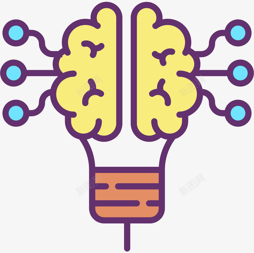 大脑人工智能54线性颜色图标svg_新图网 https://ixintu.com 人工智能 大脑 线性 颜色