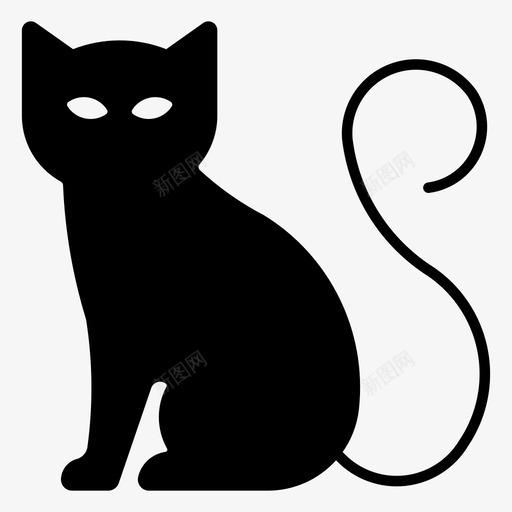 黑猫厄运猫图标svg_新图网 https://ixintu.com 万圣节 厄运 猫喵 黑猫