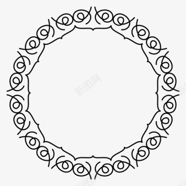 吉洛切邮票圆圈框架图标图标