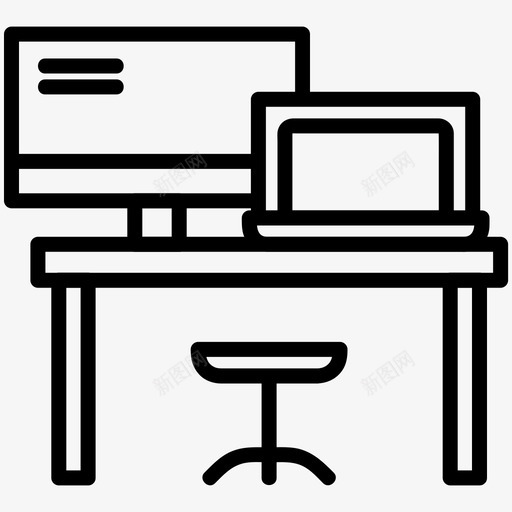 工作台电脑桌子图标svg_新图网 https://ixintu.com 一卷 个人电脑 场所 工作 工作台 工作场 显示器 桌子 电脑 第一