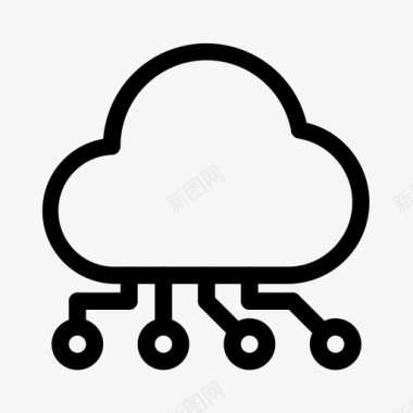 云连接云存储计算图标图标