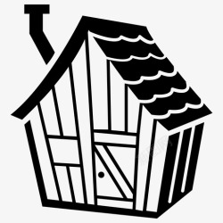 三只小猪房子着色图小屋房子木屋图标高清图片