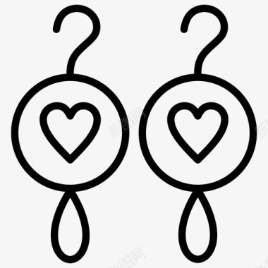耳环心形爱情图标图标