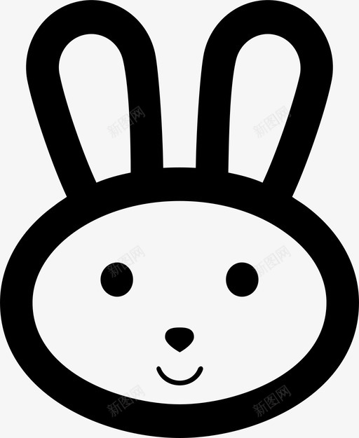 兔子动物兔子耳朵图标svg_新图网 https://ixintu.com 兔子 动物 复活节 耳朵