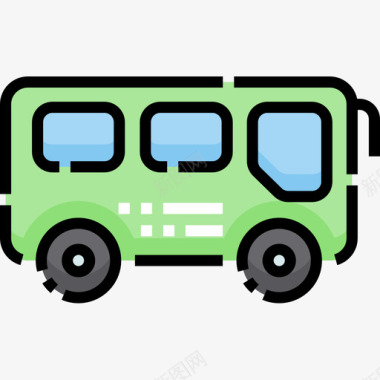 公共汽车车辆运输5线颜色图标图标
