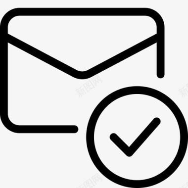 邮箱选择的电子邮件已接收勾号图标图标