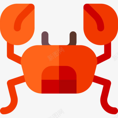 螃蟹动物84扁平图标图标