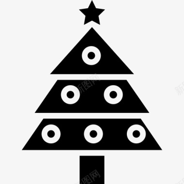 圣诞树松树圣诞节图标图标