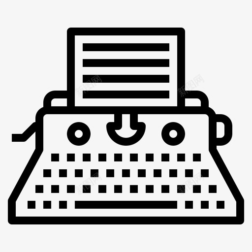 打字机文件键盘图标svg_新图网 https://ixintu.com 复古 小工 工具 打字机 文件 纸张 键盘