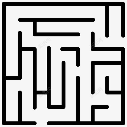 方块迷宫迷宫拼图图标svg_新图网 https://ixintu.com 图标 拼图 方块 树篱 线图 迷宫
