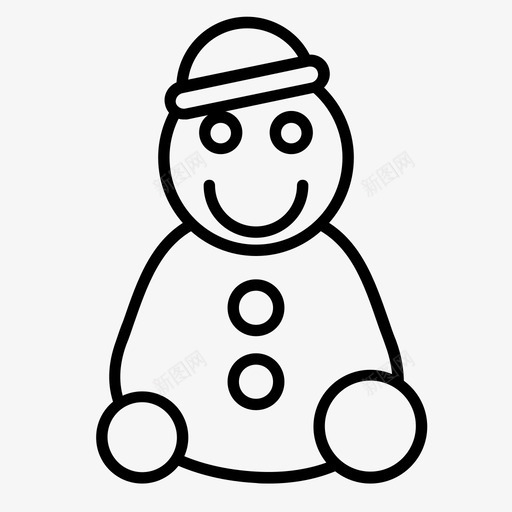 圣诞节装饰雪人图标svg_新图网 https://ixintu.com 冬天 圣诞节 装饰 雪人