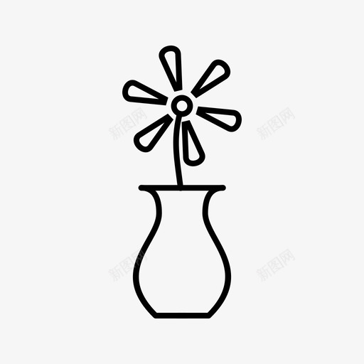 鲜花装饰品花瓶图标svg_新图网 https://ixintu.com 33件 家居用品 房间 花瓶 装饰品 鲜花
