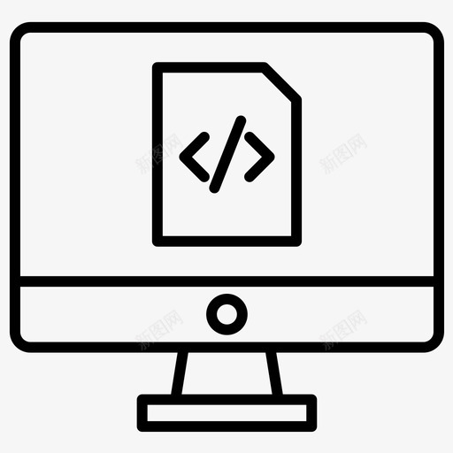 编程代码监视器图标svg_新图网 https://ixintu.com 代码 监视器 粗体 编程