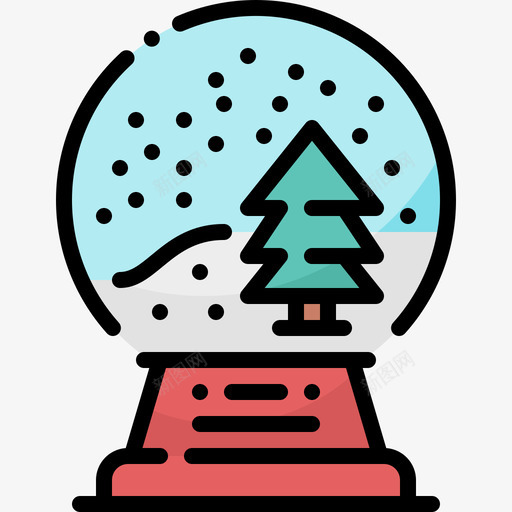雪球圣诞装饰10线性颜色图标svg_新图网 https://ixintu.com 圣诞 线性 装饰 雪球 颜色