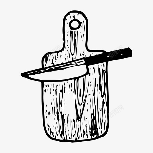 砧板烹饪厨房图标svg_新图网 https://ixintu.com 厨房 手绘 烹饪 砧板