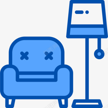 扶手椅家装29蓝色图标图标
