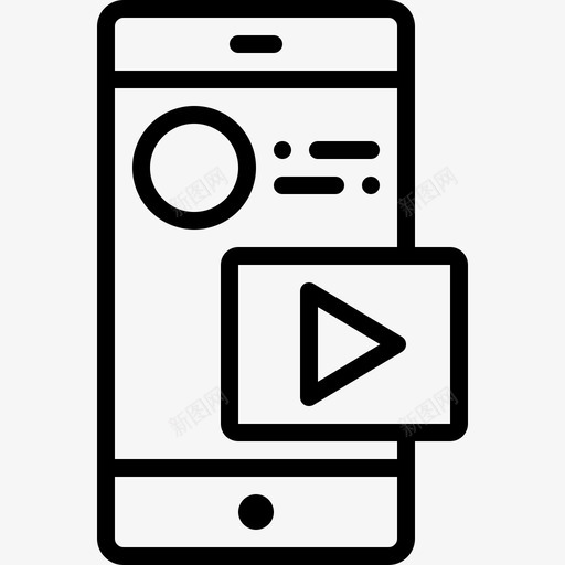 智能手机应用移动视频图标svg_新图网 https://ixintu.com 商业 应用 手机 智能 移动 策略 视频