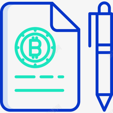 合同加密货币45轮廓颜色图标图标