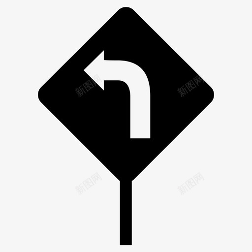 左转箭头方向图标svg_新图网 https://ixintu.com 左转 方向 箭头 路标 道路