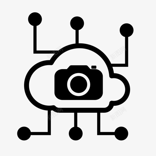 摄像头云图像网络图标svg_新图网 https://ixintu.com 图像 存储 摄像头 网络