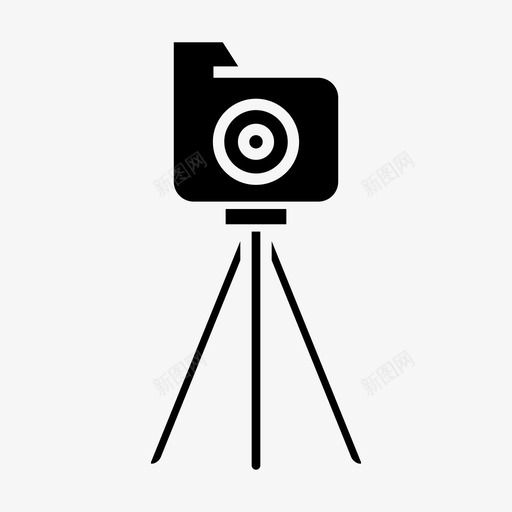 摄像机拍摄照片图标svg_新图网 https://ixintu.com 三脚架 实心 拍摄 摄像机 照片