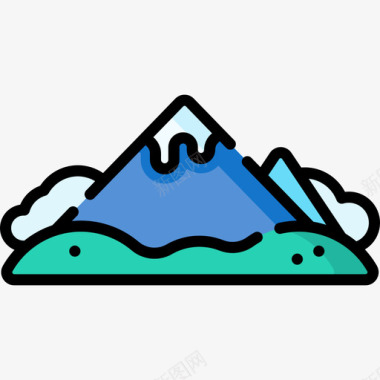 山冬季132线性颜色图标图标