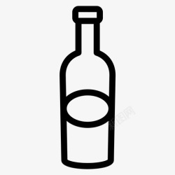 粗线条葡萄瓶子饮料食物图标高清图片